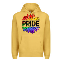 Antique Gold hippie pride sunflowers Premium Hoodie - OliviaCreatesArt