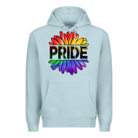 Blue Mist hippie pride sunflowers Premium Hoodie - OliviaCreatesArt
