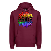 Burgundy hippie pride sunflowers Premium Hoodie - OliviaCreatesArt
