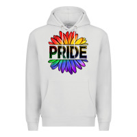 Dove Grey hippie pride sunflowers Premium Hoodie - OliviaCreatesArt
