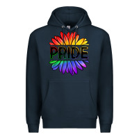 Navy hippie pride sunflowers Premium Hoodie - OliviaCreatesArt