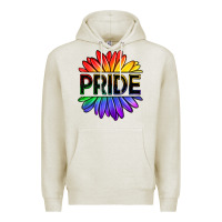 Oatmeal Heather hippie pride sunflowers Premium Hoodie - OliviaCreatesArt