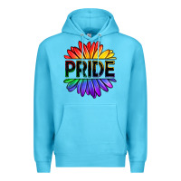 Ocean Blue hippie pride sunflowers Premium Hoodie - OliviaCreatesArt