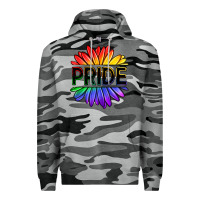 Slate Camo hippie pride sunflowers Premium Hoodie - OliviaCreatesArt