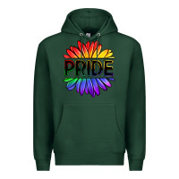 Sports Green hippie pride sunflowers Premium Hoodie - OliviaCreatesArt