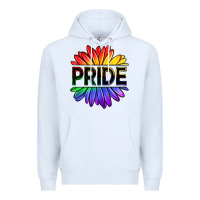 White hippie pride sunflowers Premium Hoodie - OliviaCreatesArt
