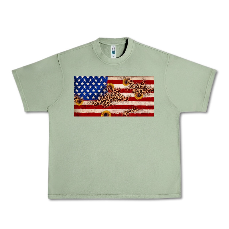 American Flag Leopard Sunflower Urban Heavy Tee by JahusDesignShop | Teevron