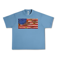 Pebble Blue American flag leopard sunflower Urban Heavy Tee - JahusDesignShop