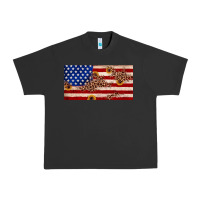 Pigment Black American flag leopard sunflower Urban Heavy Tee - JahusDesignShop
