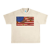 Sandshell American flag leopard sunflower Urban Heavy Tee - JahusDesignShop