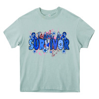 Arona I am a survivor Colon Cancer blue ribbon Heavy Core Tee - NancyCooperArtShop