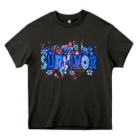 Asphalt I am a survivor Colon Cancer blue ribbon Heavy Core Tee - NancyCooperArtShop
