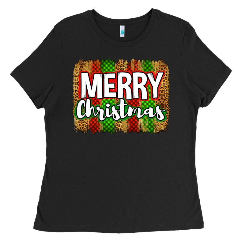 Merry Christmas Brushstroke Ladies Tee by Jasminsmagicworld | Teevron