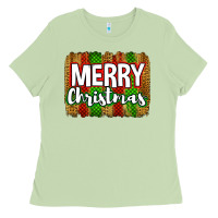 Matcha merry christmas brushstroke Ladies Tee - Jasminsmagicworld