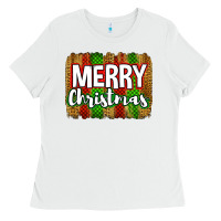 White merry christmas brushstroke Ladies Tee - Jasminsmagicworld