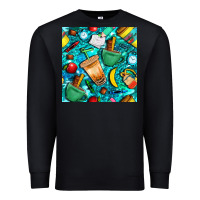 Black school boy coffe cup with camouflage seamless pattern bbs Premium Sweatshirt - BundleAndBundleShop