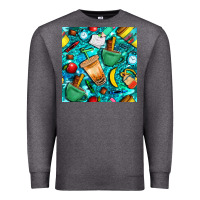Charcoal Heather school boy coffe cup with camouflage seamless pattern bbs Premium Sweatshirt - BundleAndBundleShop