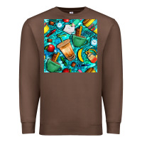 Chestnut school boy coffe cup with camouflage seamless pattern bbs Premium Sweatshirt - BundleAndBundleShop