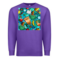 Purple school boy coffe cup with camouflage seamless pattern bbs Premium Sweatshirt - BundleAndBundleShop