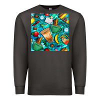 Smoke school boy coffe cup with camouflage seamless pattern bbs Premium Sweatshirt - BundleAndBundleShop