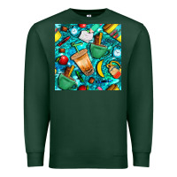 Sports Green school boy coffe cup with camouflage seamless pattern bbs Premium Sweatshirt - BundleAndBundleShop