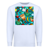 White school boy coffe cup with camouflage seamless pattern bbs Premium Sweatshirt - BundleAndBundleShop