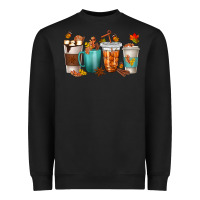 Black Thankful Coffee Cups Heavyweight Sweatshirt - texasbilliewilder