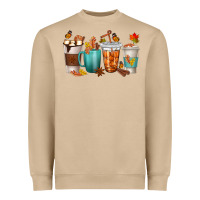Mushroom Thankful Coffee Cups Heavyweight Sweatshirt - texasbilliewilder