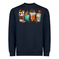 Navy Thankful Coffee Cups Heavyweight Sweatshirt - texasbilliewilder