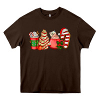 Chocolate Brown christmas tree cake and coffee cups ado Heavy Core Tee - AdoDesignShop