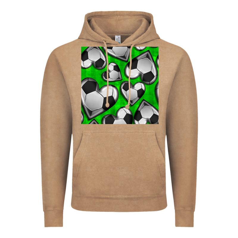 Soccer Hearts Seamless Pattern Vintage Hoodie by BundleAndBundleShop | Teevron