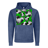 Vintage Denim soccer hearts seamless pattern Vintage Hoodie - BundleAndBundleShop