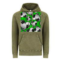 Vintage Olive soccer hearts seamless pattern Vintage Hoodie - BundleAndBundleShop