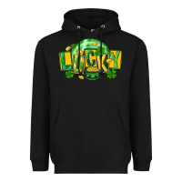 Black St. Patrick's Day lucky Heavyweight Hoodie - FaDigitalArtStudio