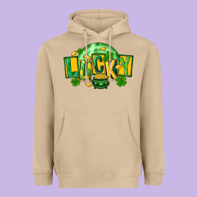 St. Patrick's Day Lucky Heavyweight Hoodie Designed By Fadigitalartstudio