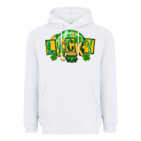 White St. Patrick's Day lucky Heavyweight Hoodie - FaDigitalArtStudio
