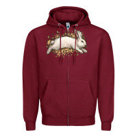 Burgundy Bunny Rabbit leopard Easter Day Zipper Hoodie - HowdyJamesFarm