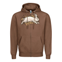 Chestnut Bunny Rabbit leopard Easter Day Zipper Hoodie - HowdyJamesFarm