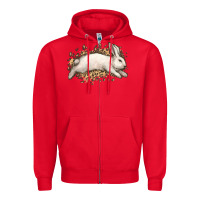 Red Bunny Rabbit leopard Easter Day Zipper Hoodie - HowdyJamesFarm