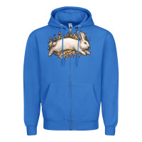 True Royal Bunny Rabbit leopard Easter Day Zipper Hoodie - HowdyJamesFarm