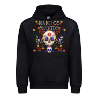 Black dia de los muertos Urban Hoodie - CowhideDigitalArt