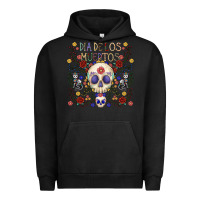 Pigment Black dia de los muertos Urban Hoodie - CowhideDigitalArt
