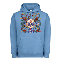 Pigment Pebble Blue dia de los muertos Urban Hoodie - CowhideDigitalArt