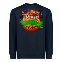 Navy Personalized Boy Halloween Candy Heavyweight Sweatshirt - texasbilliewilder