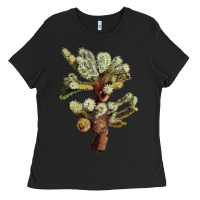 Black cholla tree cactus Ladies Tee - LillyAllenDesigns