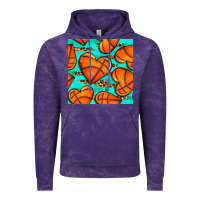 Cloud Purple basketball hearts with leopard seamless pattern Vintage Hoodie - BundleAndBundleShop
