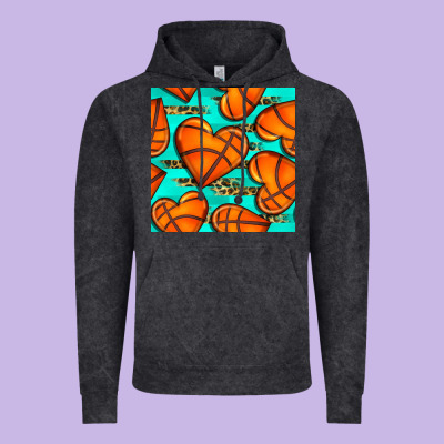Basketball Hearts With Leopard Seamless Pattern Vintage Hoodie Designed By Bundleandbundleshop