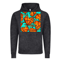 Basketball Hearts With Leopard Seamless Pattern Vintage Hoodie | Teevron