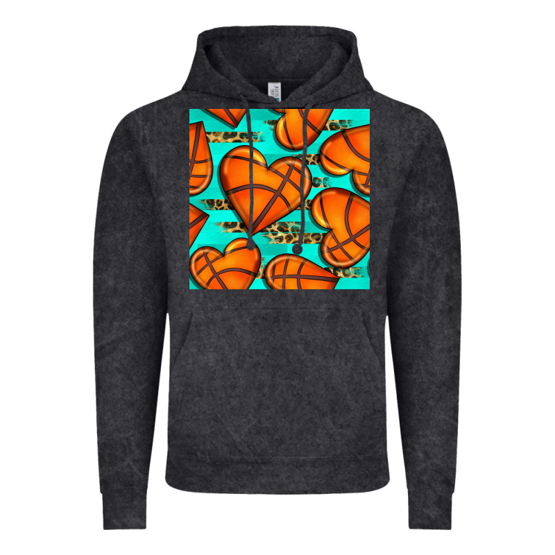 Basketball Hearts With Leopard Seamless Pattern Vintage Hoodie by BundleAndBundleShop | Teevron