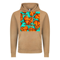 Vintage Camel basketball hearts with leopard seamless pattern Vintage Hoodie - BundleAndBundleShop